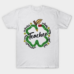 One Lucky Teacher, Teacher Pencils Patricks Day, St Patrick's Day, Shamrock Teacher T-Shirt